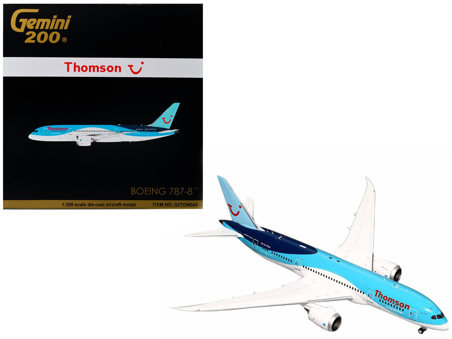 Boeing 787-8 Commercial Aircraft "Thomson - TUI Airways" Blue and White "Gemini 200" Series 1/200 Diecast Model Airplane by GeminiJets free shipping USA
