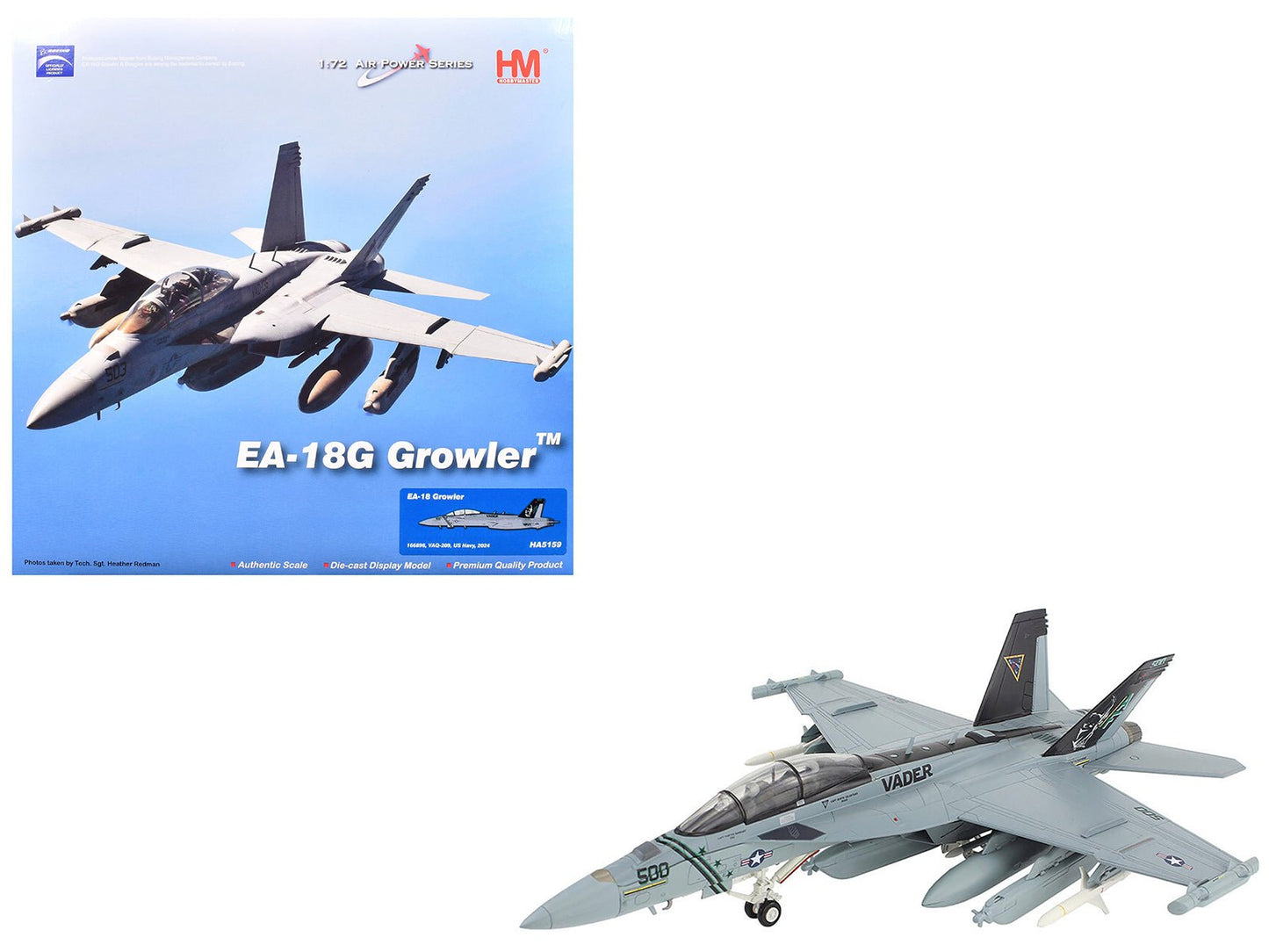 Boeing EA-18 Growler Aircraft "VAQ-209 Star Warriors AF500 Vader" (2024) United States Navy "Air Power Series" 1/72 Diecast Model by Hobby Master free shipping USA