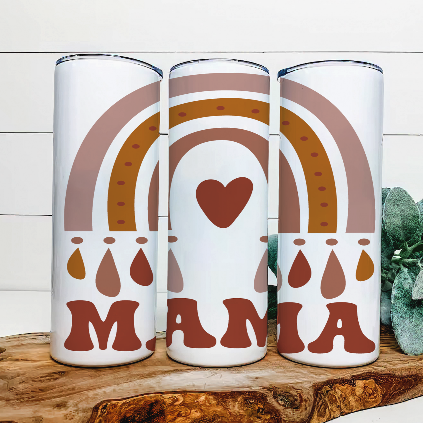 Boho Mama - 20 oz Steel Skinny Tumbler - Optional Blue Tooth Speaker - Speaker Color will Vary by Rowdy Ridge Co