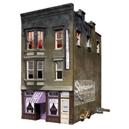 Woodland Scenics BR5051 HO Scale Betty's Burning Building Assembled Built UP