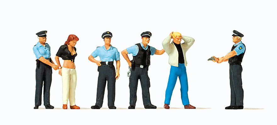 Preiser 10589 HO Scale Police Making an Arrest Figures