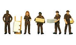Walthers SceneMaster 949-6043 HO UPS Delivery Personnel pkg(5)