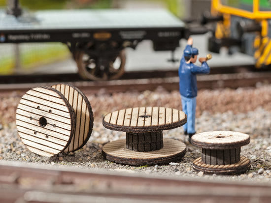 Noch 14638 N Scale Cable Reels -- Kit pkg(3)