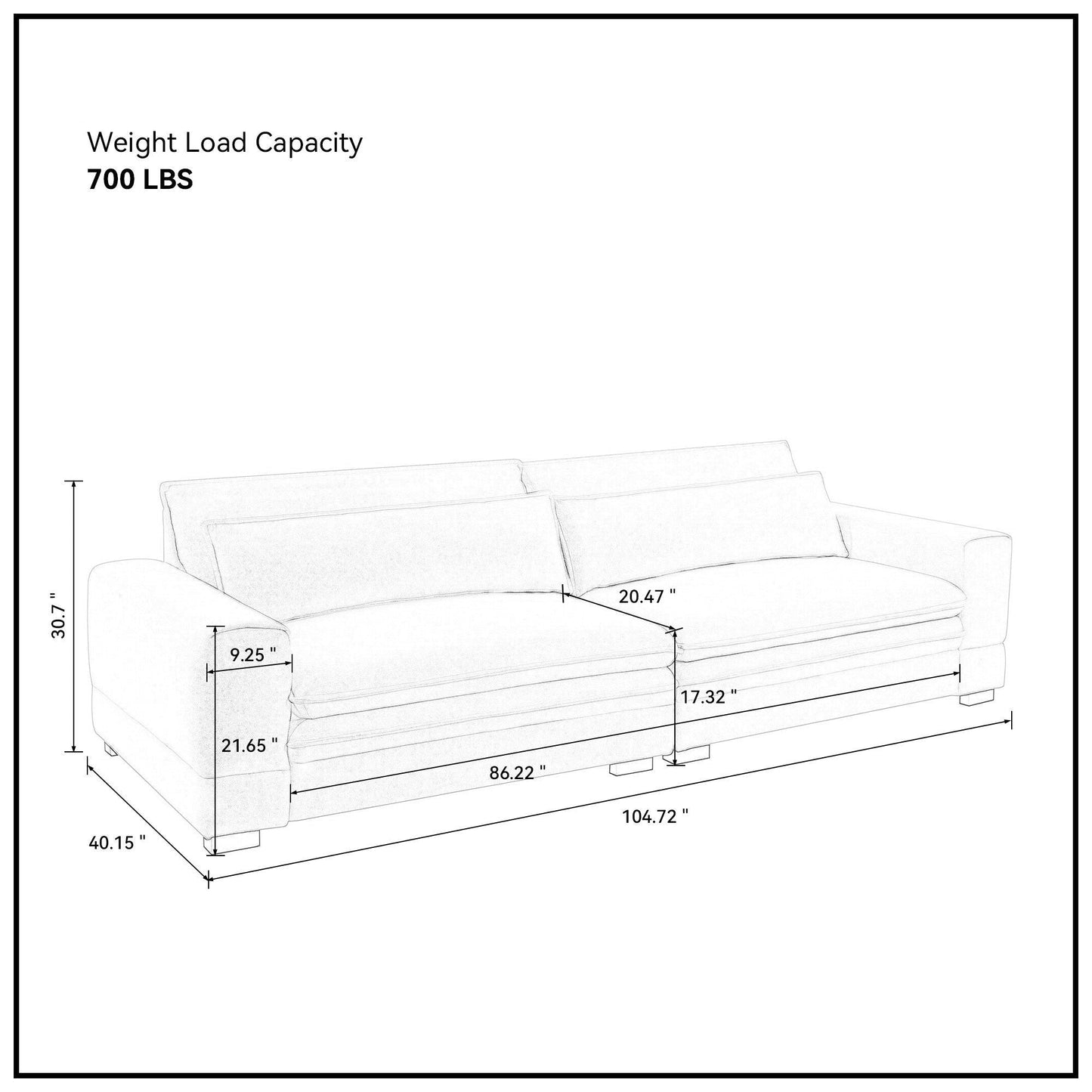 Modern Upholstered Mid-Century Sofa Couch by Blak Hom