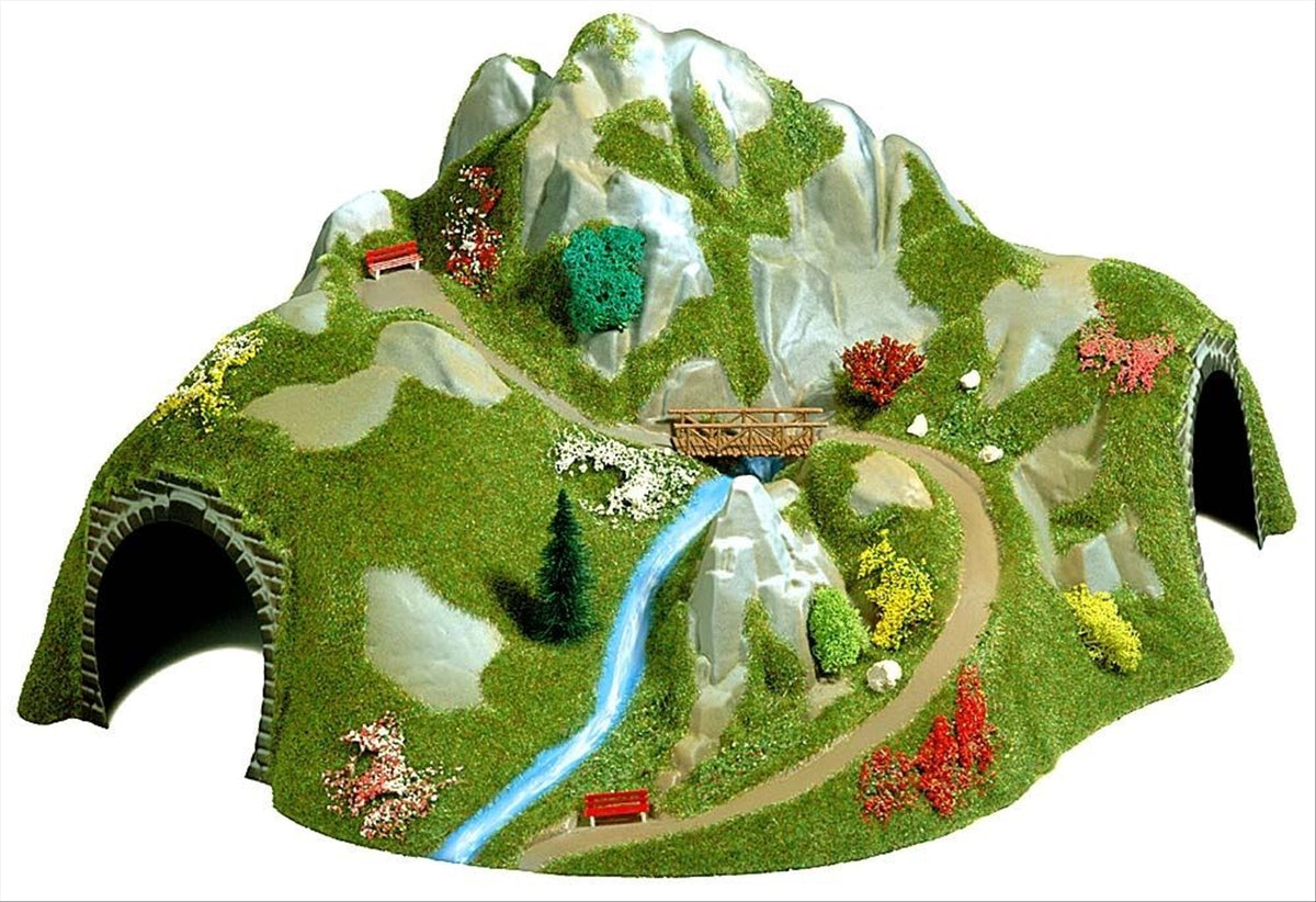 Busch 3029 HO Scale Single-Track Curved Tunnel with Waterfall