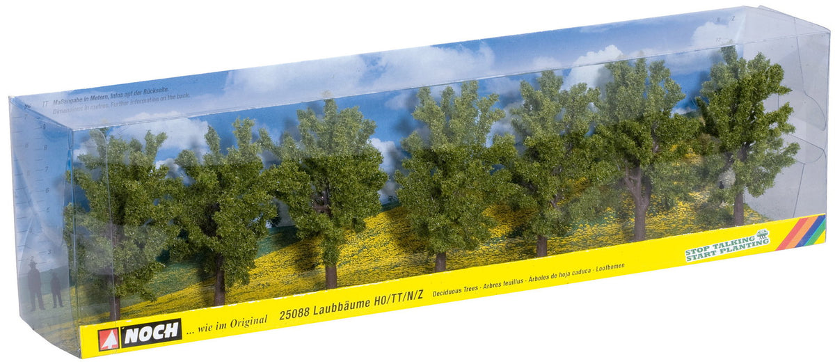 Noch 25088 HO/TT/N/Z Scale Deciduous Trees, Green, 8 cm, 7-Pack