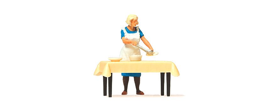 Preiser 28130 HO Scale Housewife Serving Dinner Figure