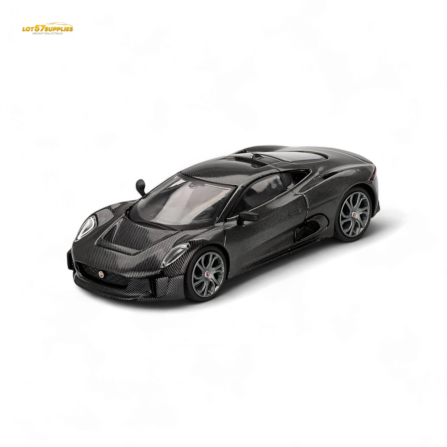 Mini GT Jaguar C-X75 Test Car Carbon Fiber 1:64