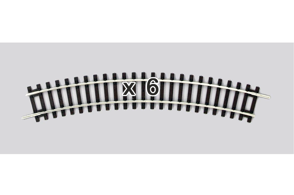 Piko 55211 HO Scale Curved Track R1/30 Degrees, Box of 6