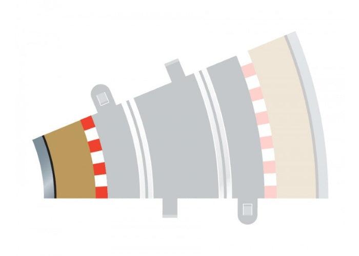 Scalextric C8280 1/32 Radius 2 22.5° Curve Inner Border (4) Slot Car Track