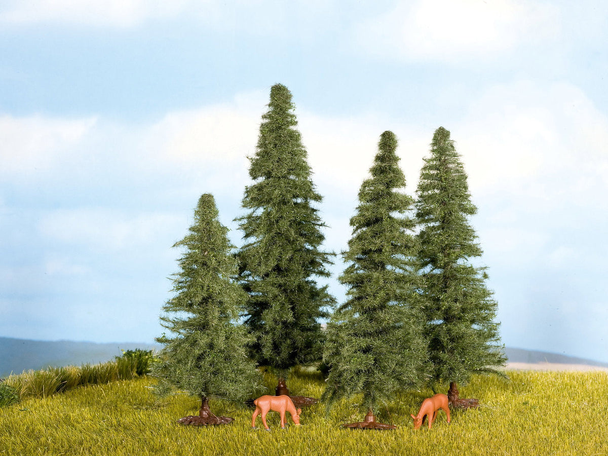 Noch 25232 HO/TT Scale Fir Trees, 8-12 cm, Pack of 4
