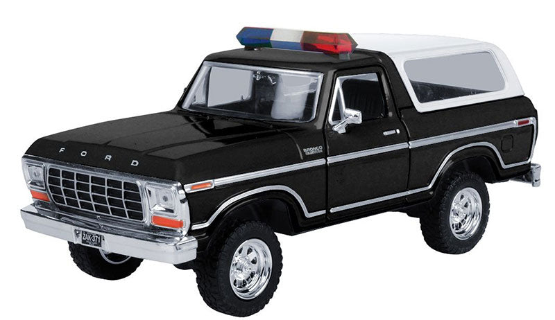 Motormax 76983BK 1/24 Police 1978 Ford Bronco Hard Top, Black