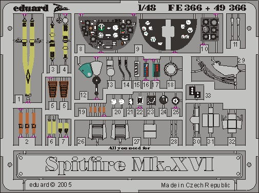 Eduard 49366 1/48 Aircraft- Spitfire Mk IXc/XVIe for ARX (Painted)