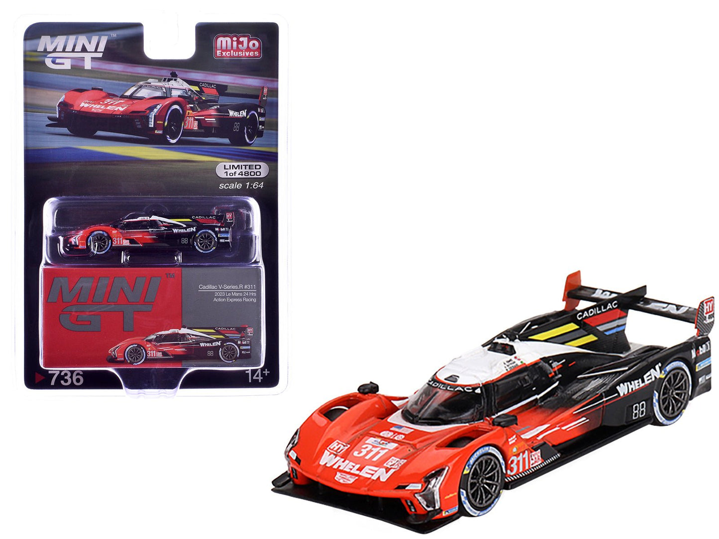 Cadillac V-Series.R #311 Jack Aitken - Pipo Derani - Alexander Sims "Action Express Racing" "24 Hours of Le Mans" (2023) Limited Edition to 4800 pieces Worldwide 1/64 Diecast Model Car by Mini GT free shipping USA