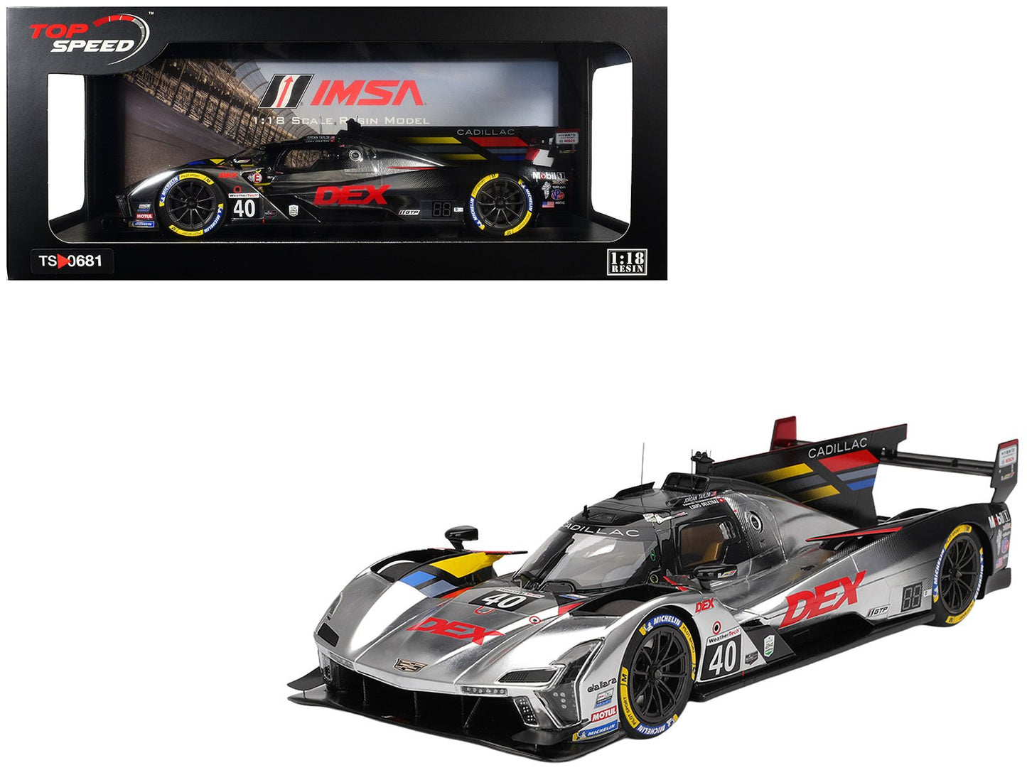 Cadillac V-Series.R #40 Louis Deletraz - Kamui Kobayashi - Jordan Taylor "Cadillac Wayne Taylor Racing" IMSA "24 Hours of Daytona" (2025) 1/18 Model Car by Top Speed free shipping USA