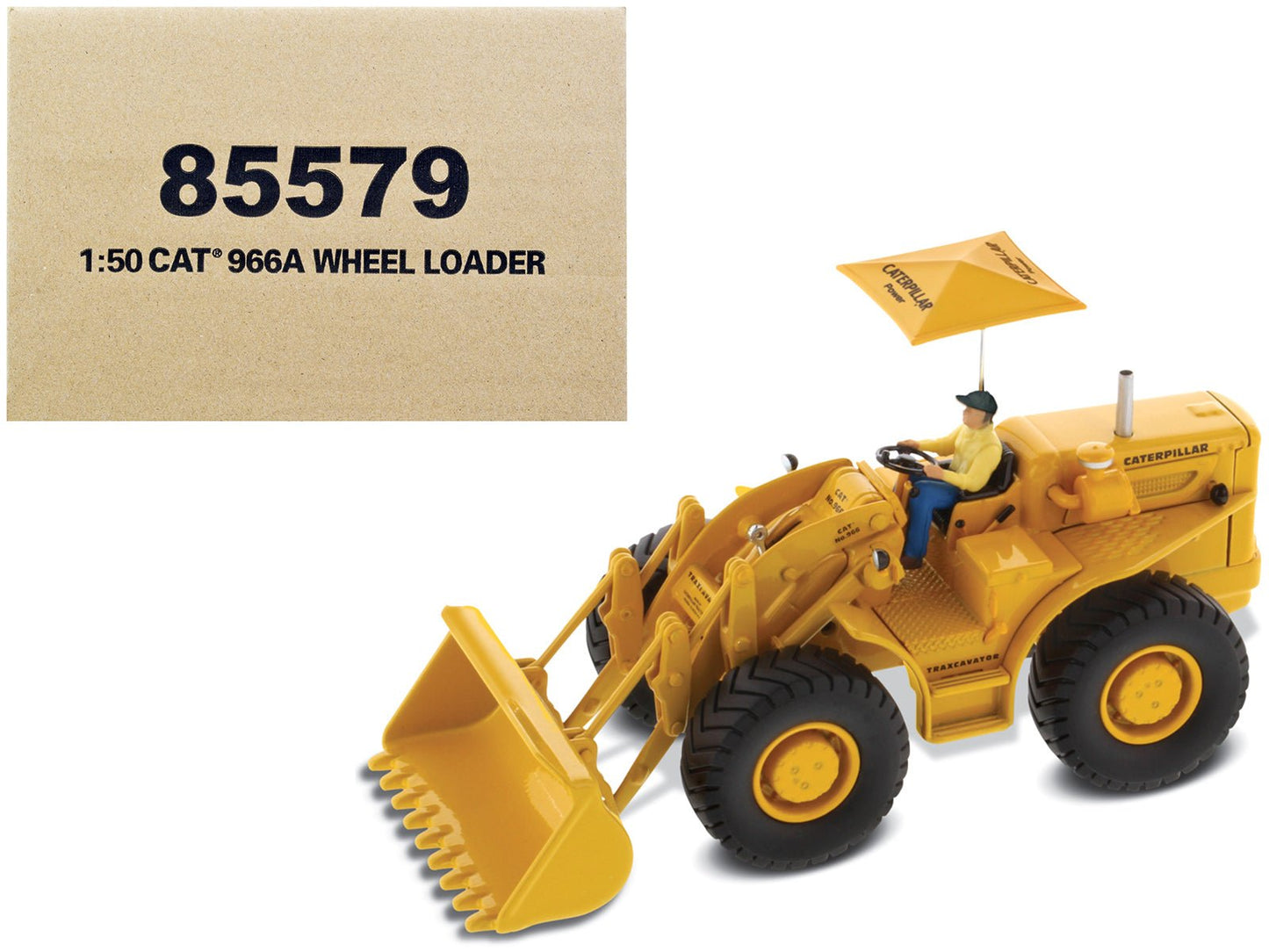 CAT Caterpillar 966A Wheel Loader Yellow with Operator "Vintage Series" 1/50 Diecast Model by Diecast Masters free shipping USA
