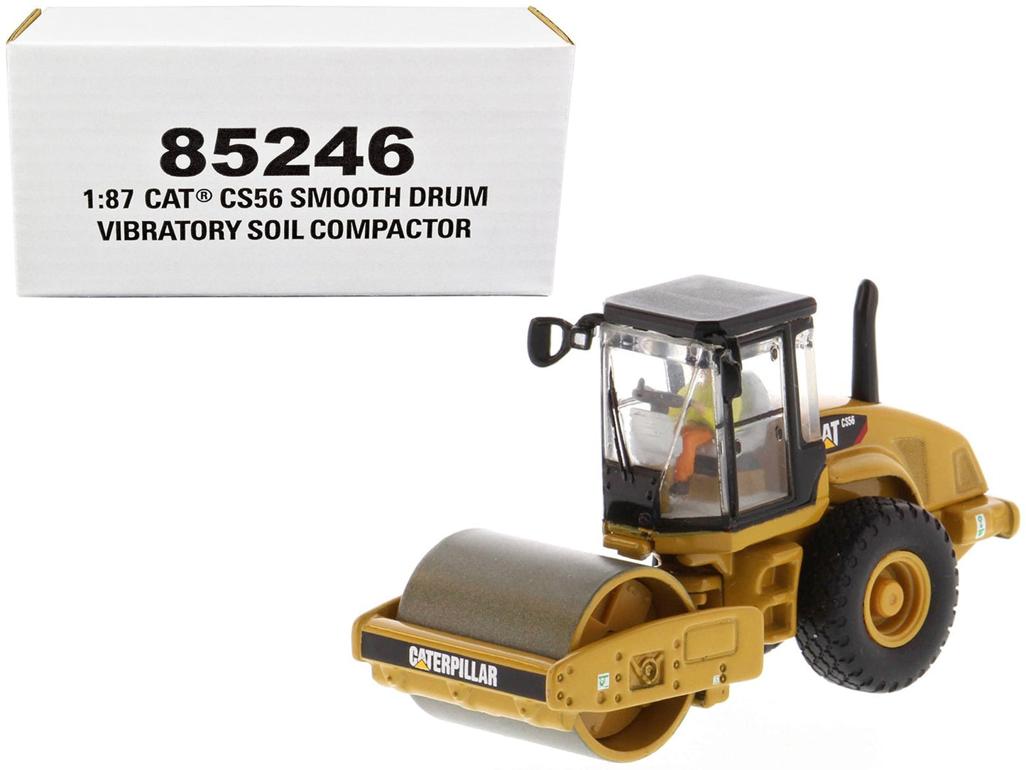CAT Caterpillar CS56 Smooth Drum Vibratory Soil Compactor with Operator "High Line" Series 1/87 (HO) Scale Diecast Model by Diecast Masters free shipping USA