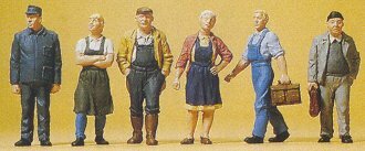 Preiser 10472 HO Scale Pedestrians Village Workers