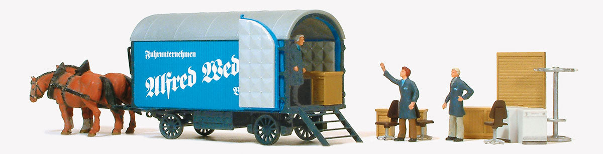 Preiser 30494 HO Scale Horse-Drawn Moving Furniture Wagon