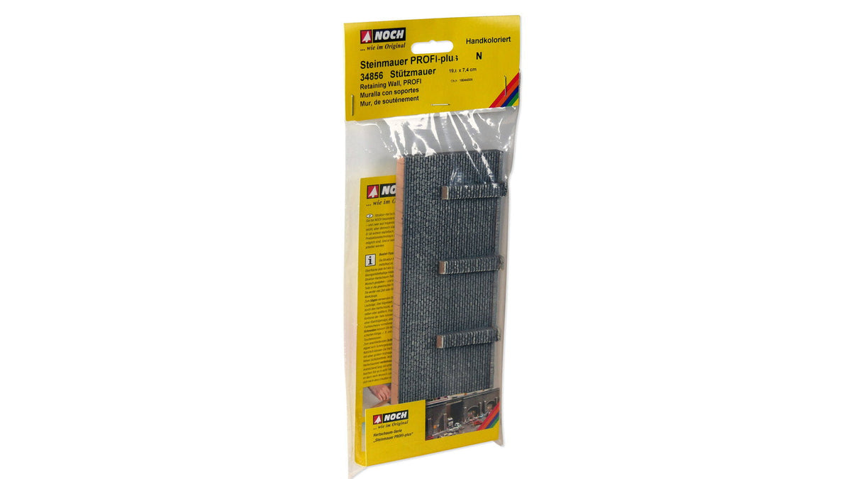 Noch 34856 N Scale Retaining Wall, Gray Brick