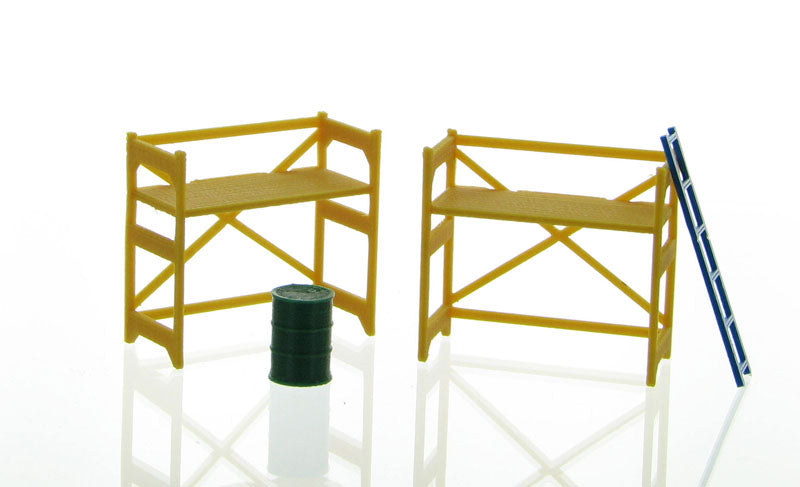 3D To Scale 50-150-Y 1/50 Scaffolding Set, Yellow with Ladder