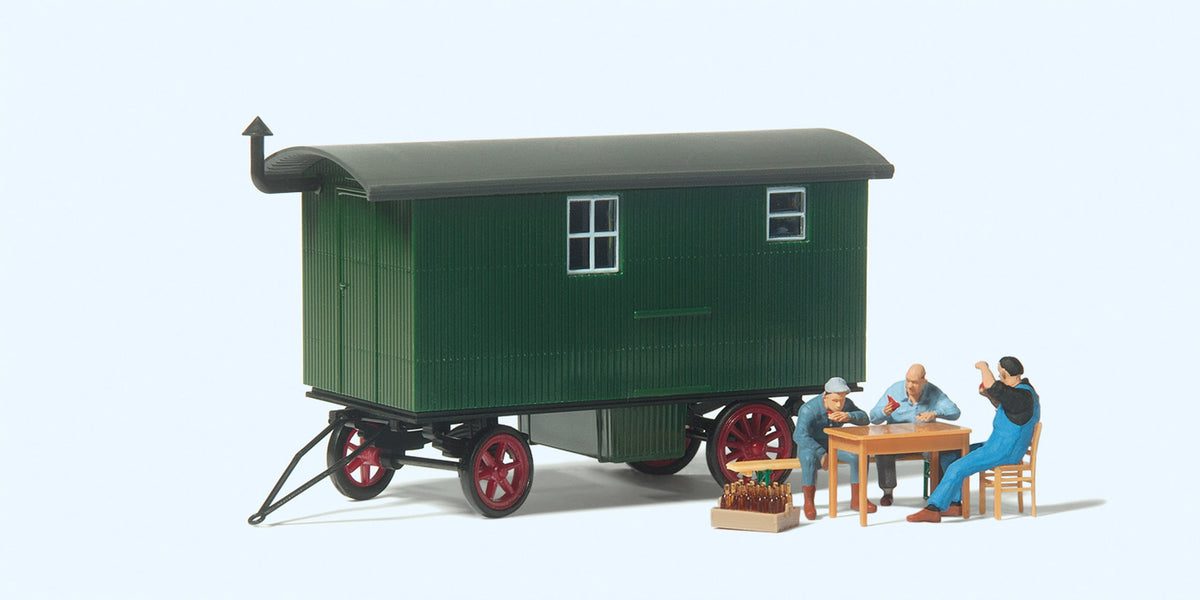 Preiser 33263 HO Scale Construction Wagon w/3 Workers