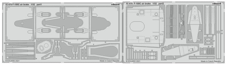 Eduard 32470 1/32 Aircraft- F100C Air Brake for TSM