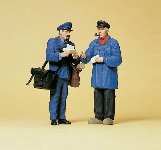 Preiser 45093 G Scale Letter Carrier & Recipient Figure Set