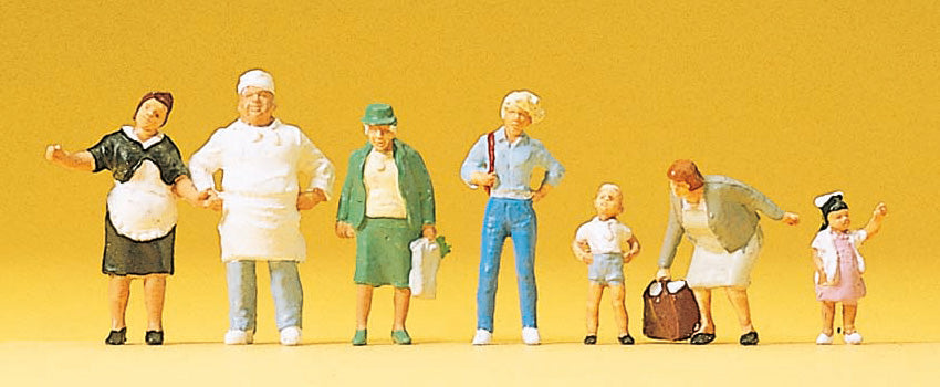 Preiser 10275 HO Scale Baker Krause with Customers Figures