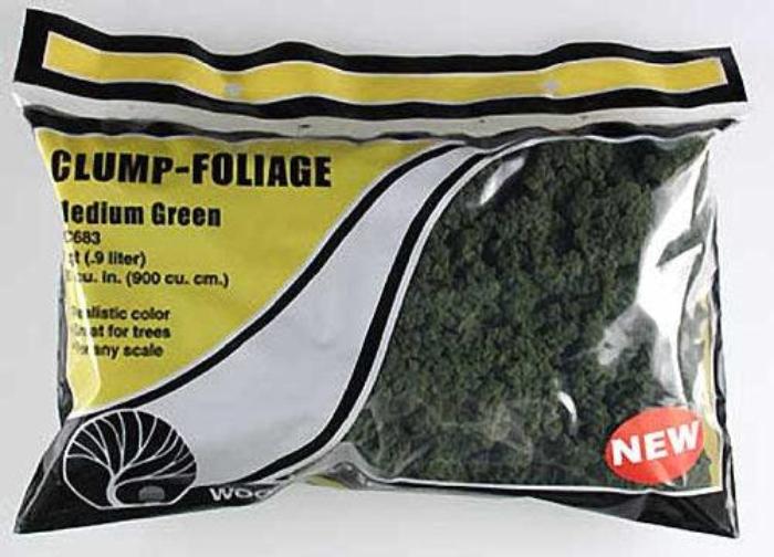 Woodland Scenics FC683 Clump Foliage Medium Green Bag Train Scenery