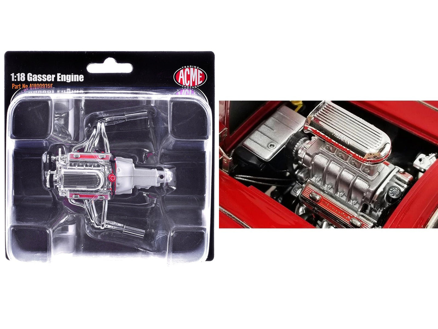 Chevrolet Gasser Engine Replica from "Chevrolet Corvette Gasser" 1/18 Model by ACME free shipping USA