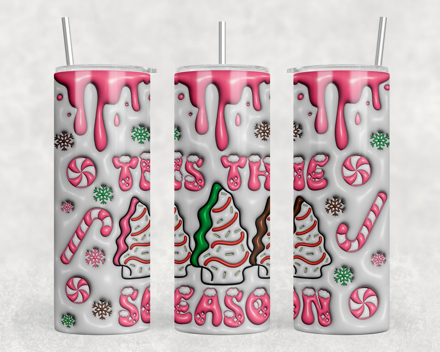 Christmas Tree Snack Cakes - 20 oz Steel Skinny Tumbler - Optional Blue Tooth Speaker - Speaker Color will Vary by Rowdy Ridge Co