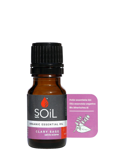 Organic Clary Sage Essential Oil (Salvia Sclarea ) 10ml by SOiL Organic Aromatherapy and Skincare