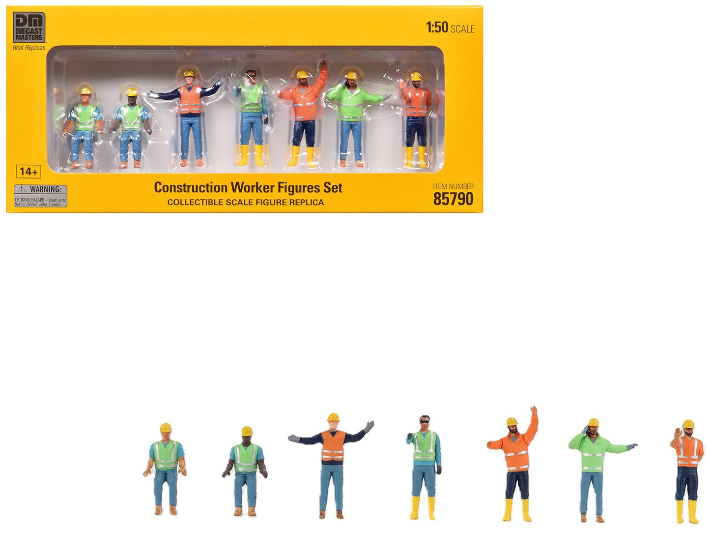 "Construction Workers" 7 Piece Figure Set for 1/50 Scale Models by Diecast Masters free shipping USA