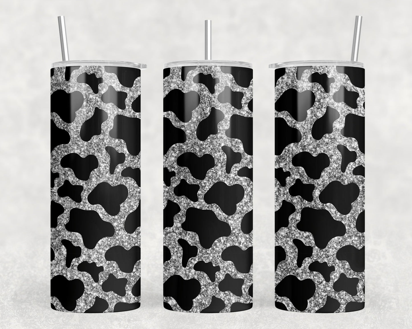 Cow Print - 20 oz Steel Skinny Tumbler - Optional Blue Tooth Speaker - Speaker Color will Vary by Rowdy Ridge Co