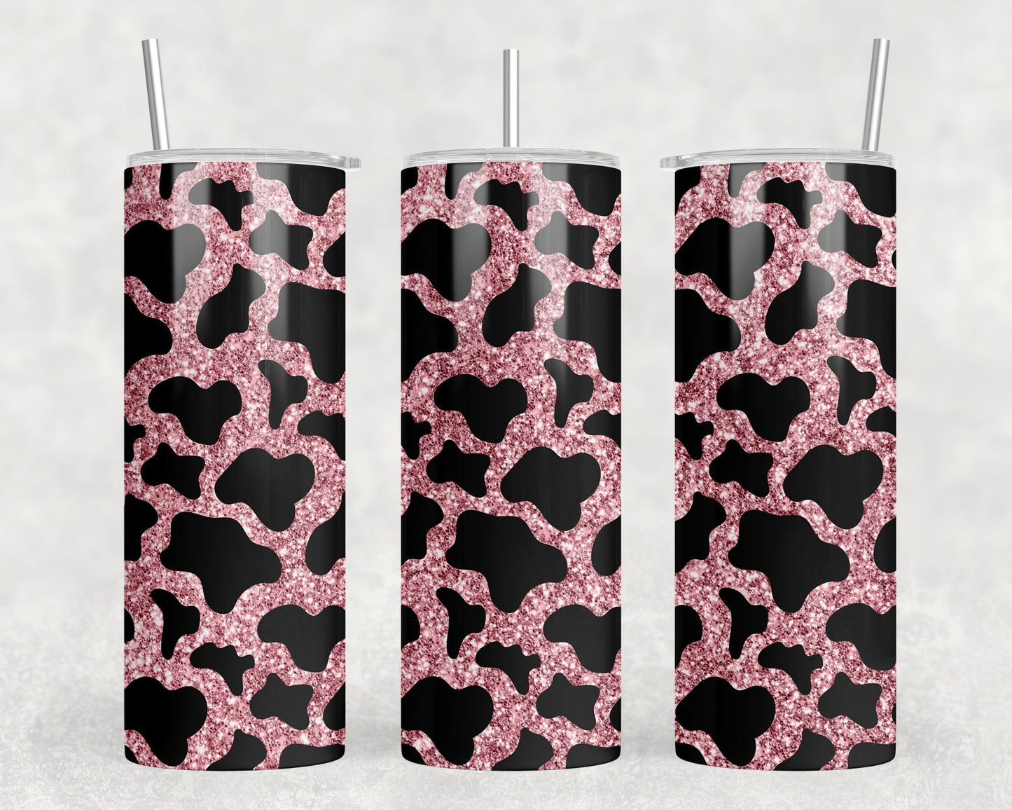 Cow Print - 20 oz Steel Skinny Tumbler - Optional Blue Tooth Speaker - Speaker Color will Vary by Rowdy Ridge Co