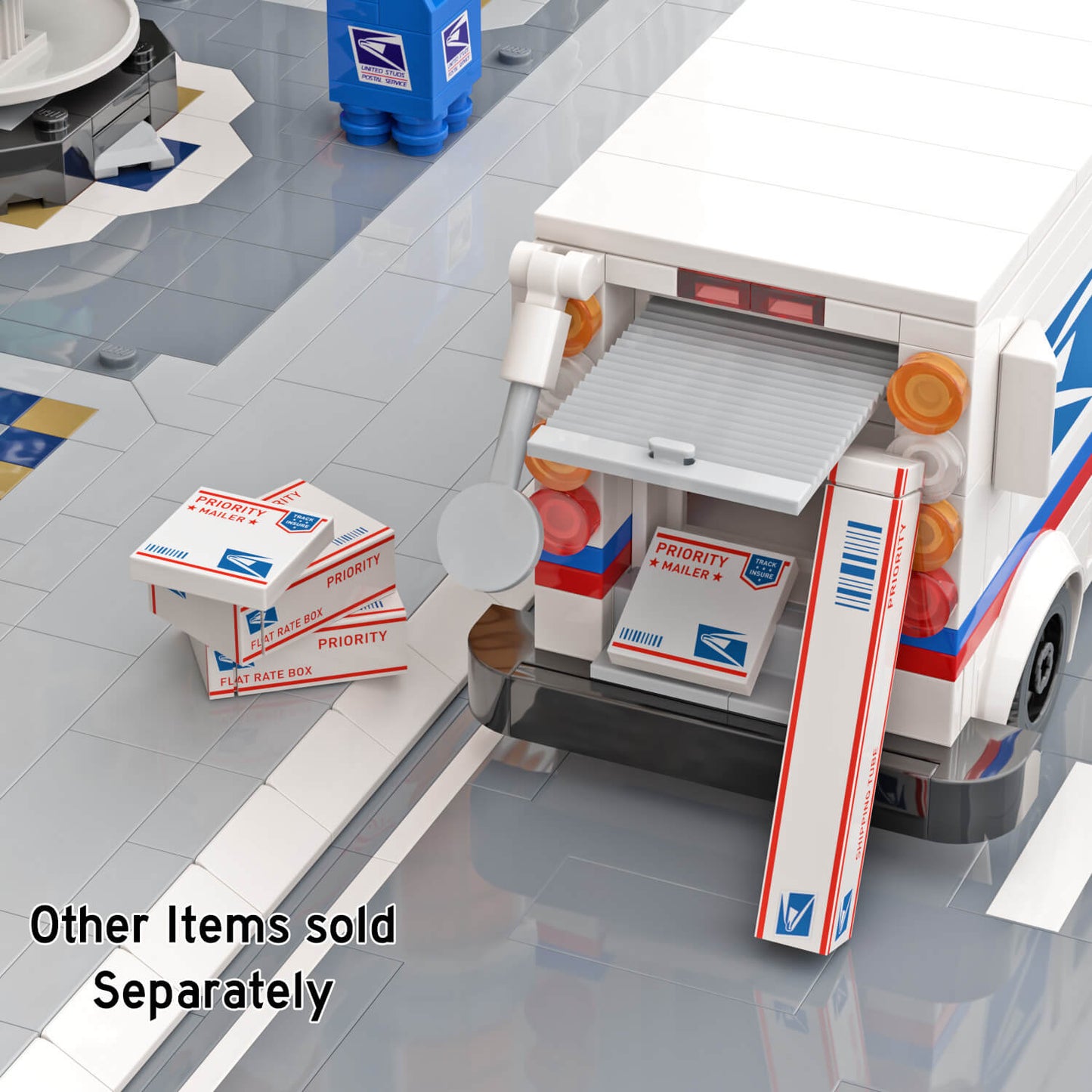 United Studs Postal Service Priority Shipping Box - Custom Printed Using LEGO® Parts