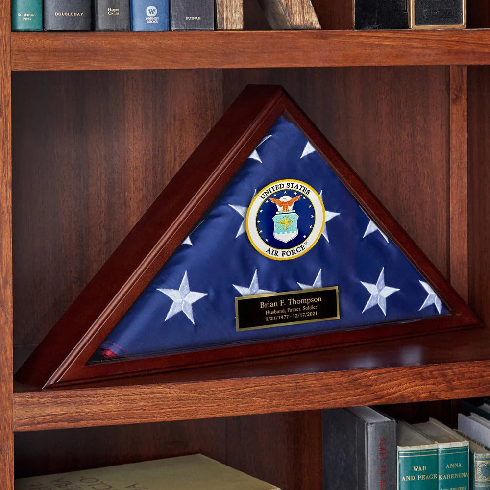 Flag Connections Flag Case for American Veteran Burial Flag Cherry Finish 5' x 9.5' flag