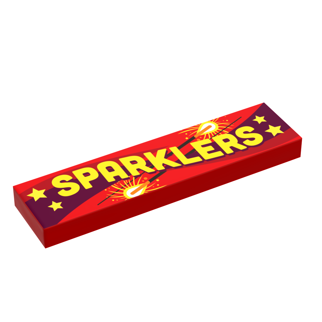 Sparklers for Minifig Fireworks (1x4 Tile), 4th of July