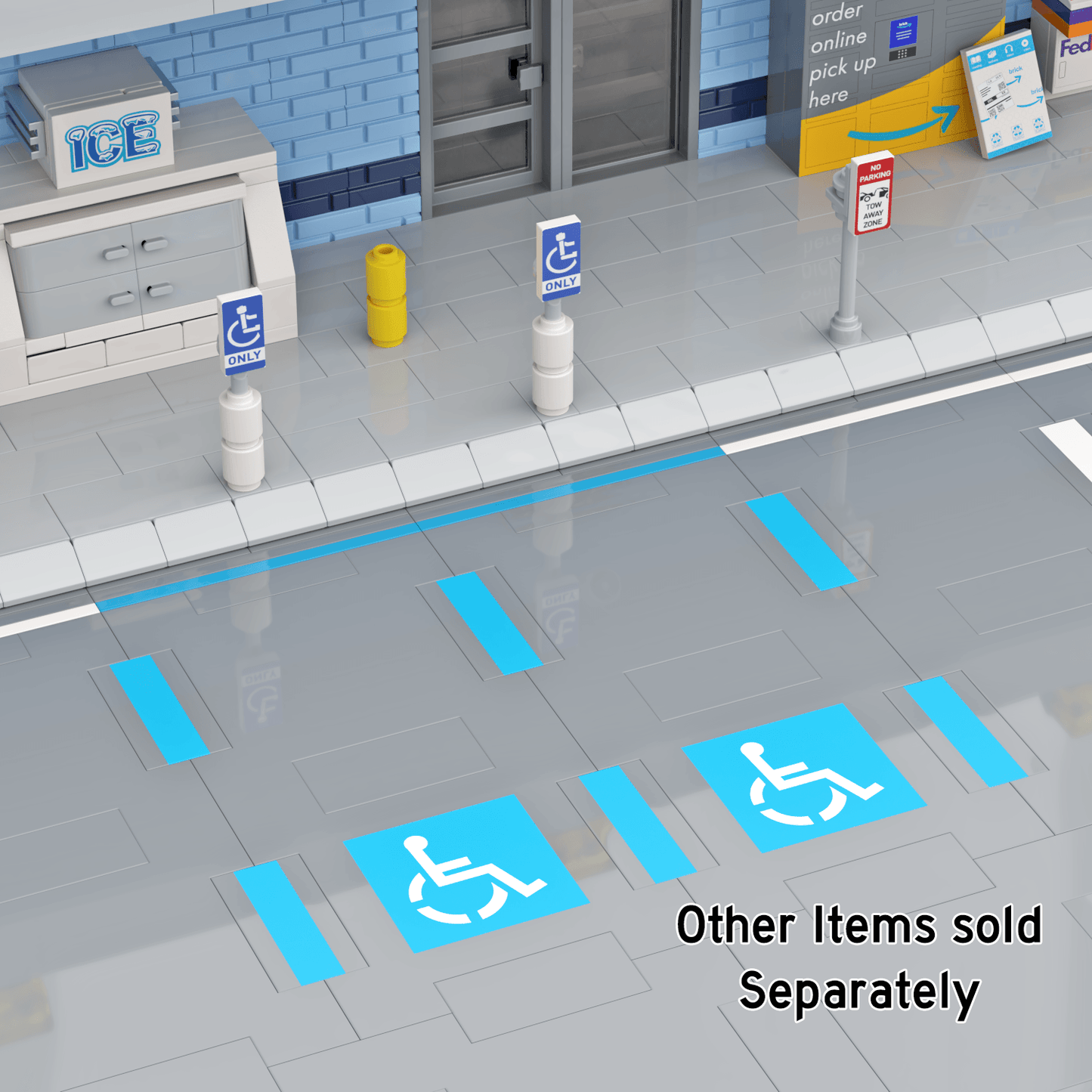 Accessible Parking Signs - Custom Printed MOC - Made Using LEGO® Parts