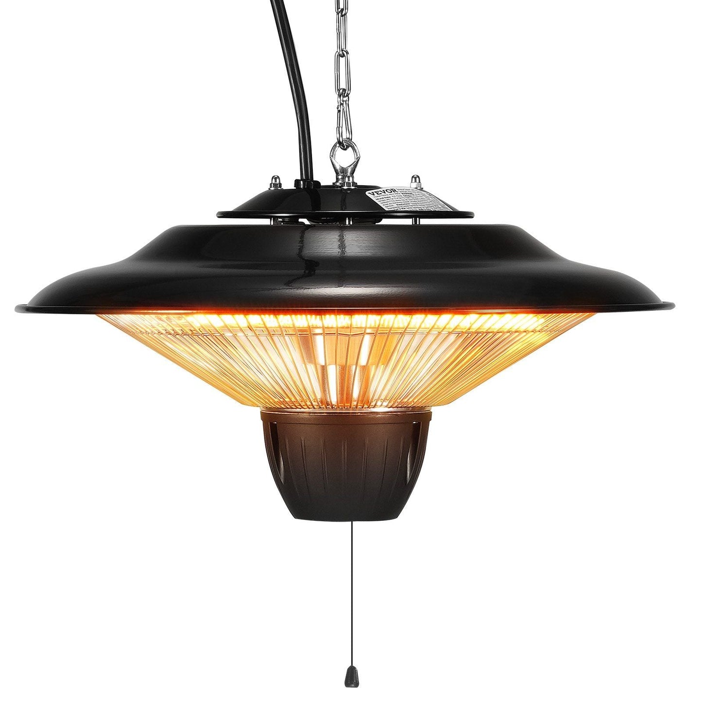 Hanging Patio Heater, 1500W Outdoor/Indoor Electric Space Infrared Heater, IP34 Protection Ceiling Heater with 23.6 inch Pull Cord & 20 inch Adjustable Chain, for Porch,Patio,Dining Room,Studio