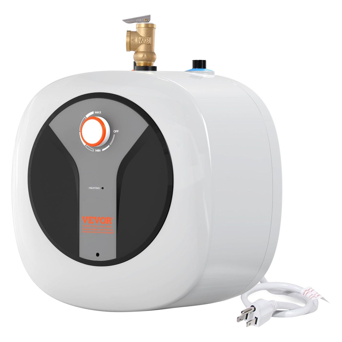 Electric Mini-Tank Water Heater 4-Gallon Tank, 1440W Hot Water Boiler Storage, Safety Temperature Pressure Valve Easy Install, for Kichen Bathroom Restaurant, Shelf Wall Floor Mounted