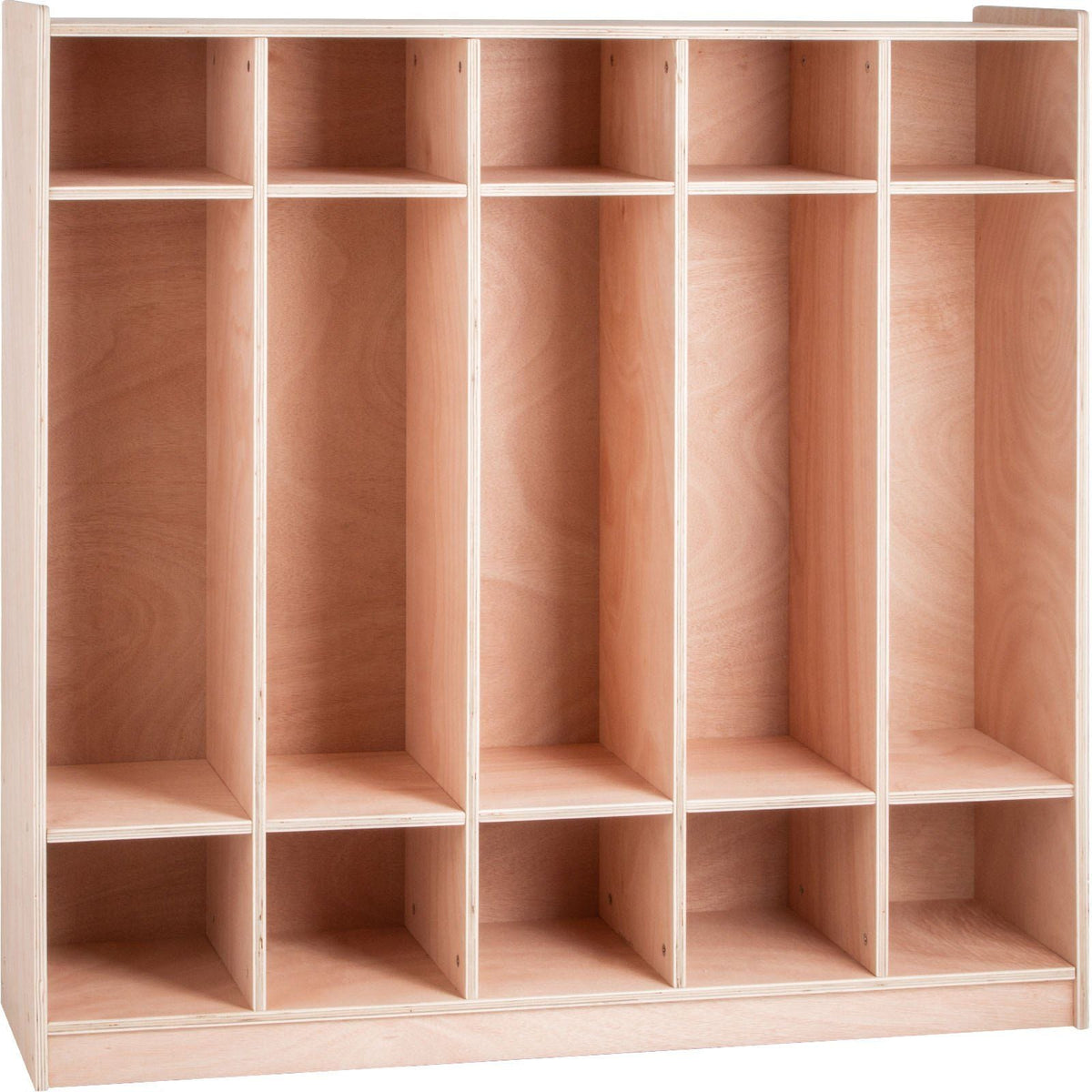 Preschool Cubby Lockers 5-Section Plywood Birch Coat Locker 15MM Thickness Kids Locker for Home 48.4 Inch High Durable Classroom Lockers for Toddlers and Kids Commercial or Personal Use