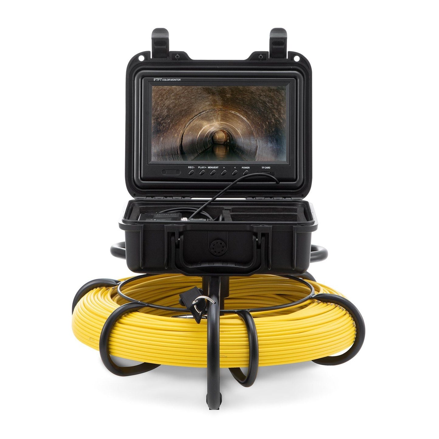 Sewer Camera Pipe Inspection Camera w/ 512hz Sonde 9in 720p Screen 300 ft