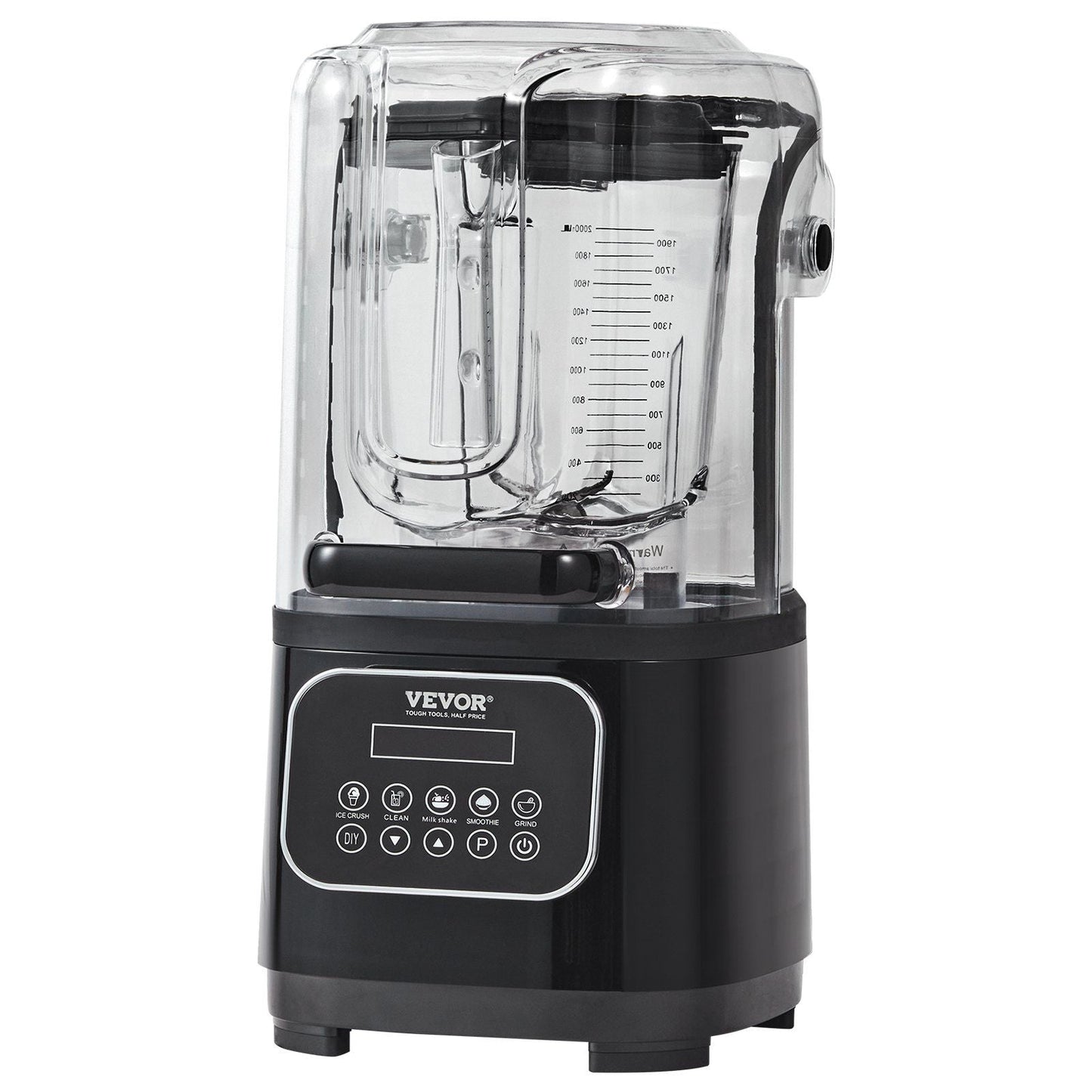 Professional Blender with Shield, Commercial Countertop Blenders, 68 oz Blender Combo, Stainless Steel 9 Speed & 5 Functions Blender, for Shakes, Smoothies, Peree, and Crush Ice, Black