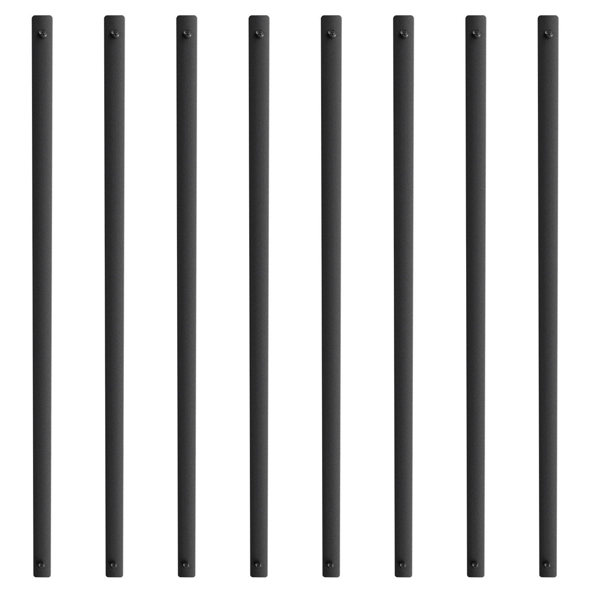 Staircase Metal Balusters, 29.5'' x 1'' Flat Aluminum Alloy Decorative Banister Spindles, 51 Pack Deck Baluster with Screws, Classic Hollow Deck Railing Satin Black Powder Coated for Porch