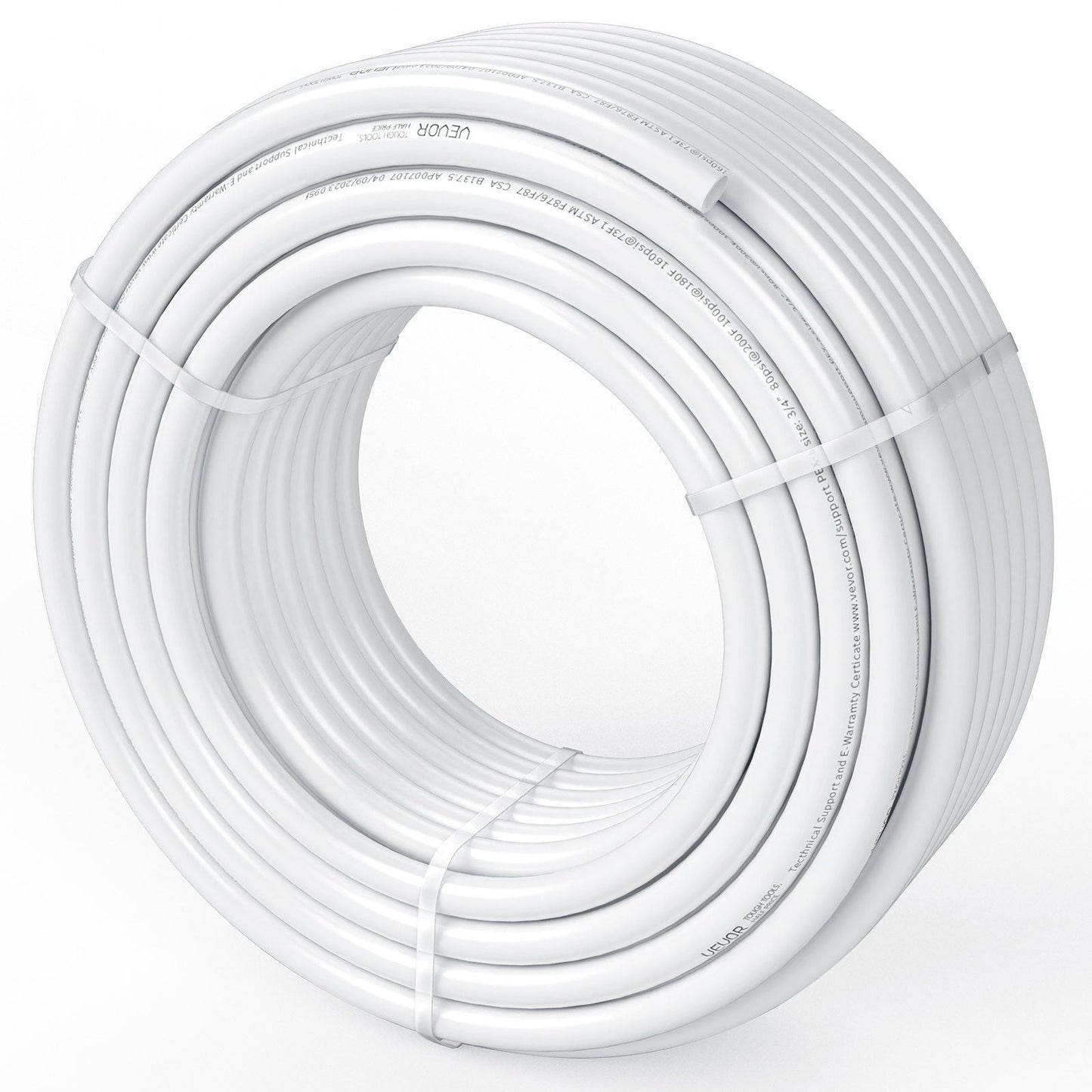PEX Pipe 3/4 Inch, 100 Feet Length PEX-B Flexible Pipe Tubing for Potable Water, Pex Water Lines for Hot/Cold Water & Easily Restore, Plumbing Applications with Free Cutter & Clamps ,White