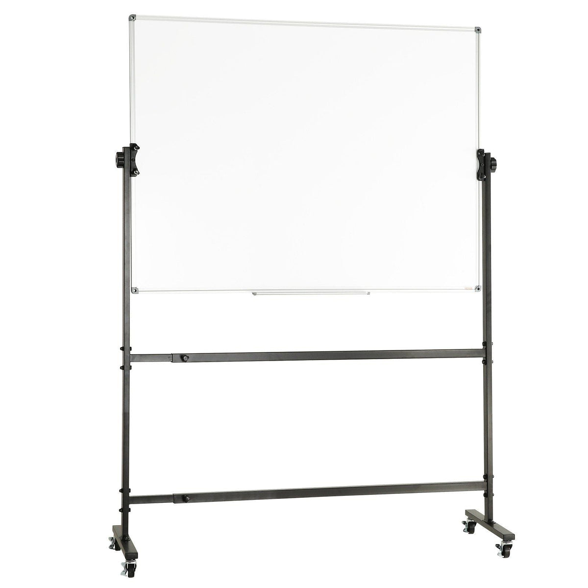 Rolling Whiteboard, 48x32 inch Double-Sided Magnetic Mobile Whiteboard, 360° Reversible Adjustable Height Dry Erase Board with Wheels & Movable Tray for Office School