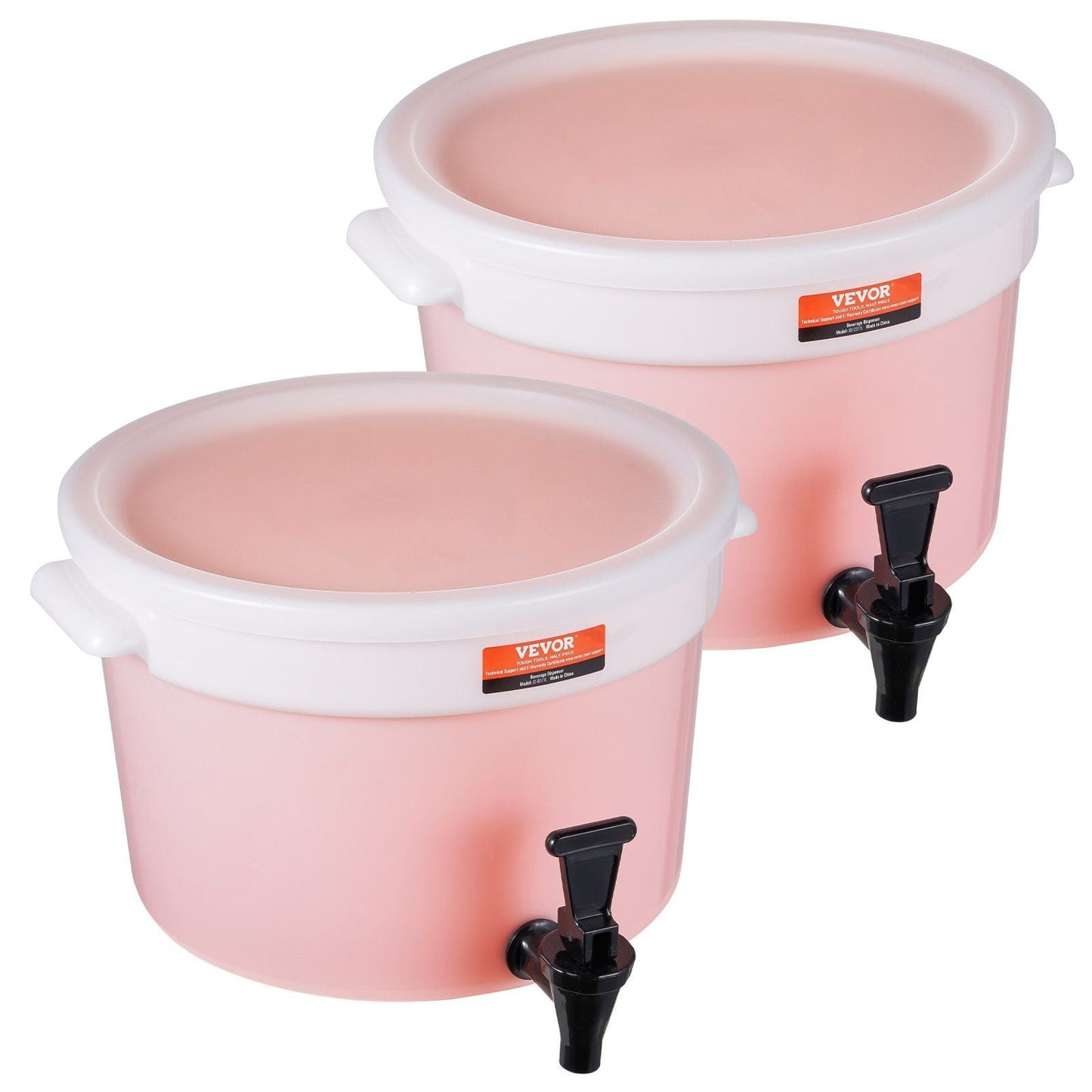 Beverage Dispenser, 3 Gallon Drink Dispensers for Parties, Plastic Juice Dispenser with Spigot and Lid, Iced Tea Lemonade Juice Water Dispenser, for Restaurants, Hotels, Parties, 2 Pack