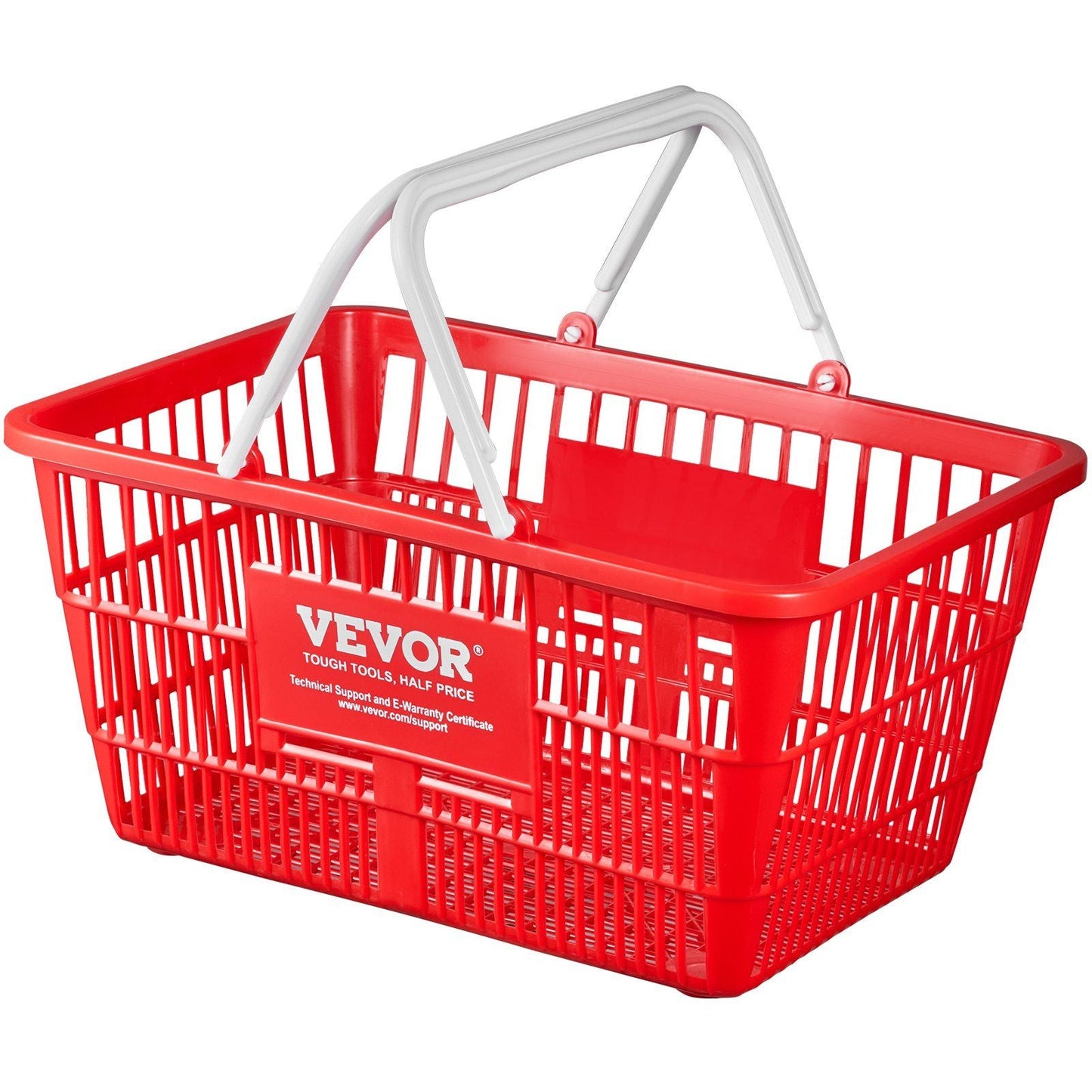 Shopping Basket Portable Grocery Basket 20PCS 21L with Handle & Stand Red